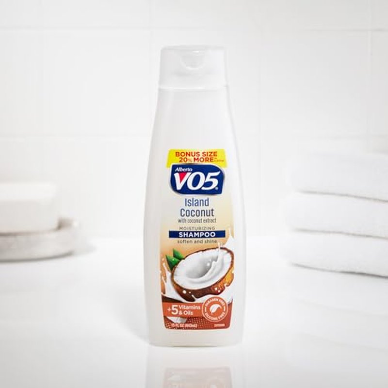 Alberto VO5 - Island Coconut Moisturizing Shampoo - Hydrating Shampoo - With Coconut Milk, Vitamin E and Biotin - Long Lasting Fragrance - 15 oz