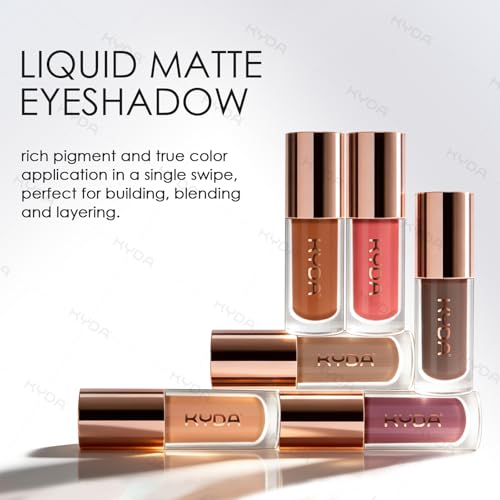 KYDA Liquid Matte Eyeshadow, Soft Matte Purple Eyeshadow, Long-wearing Crease-Resistant Velvet Eyes Tint, Smooth Cream-to-Powder Texture, Multiuse Makeup for Eyes, Cheeks and Lips