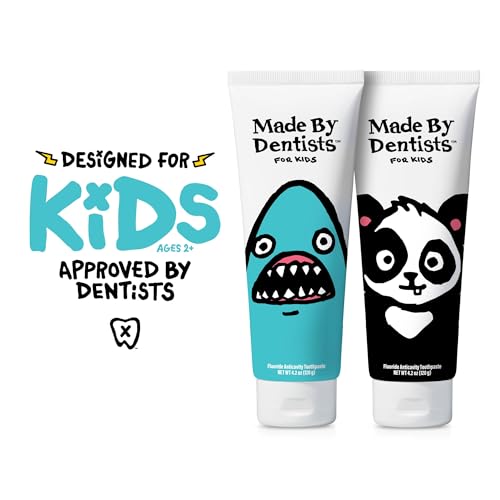 Kids Fluoride Toothpaste Watermelon - Shark-Themed 4-Pack, SLS-Free, Enamel Safe, Vegan & Dentist-Recommended