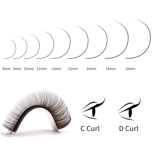 VEYES INC Colored Lash Extensions 03 05 07 15 C/D Curl 8-16mm Mixed Length Tray, Premium Individual Silk Eyelashes, Professional Supplies for Lash Techs (Dark Latte Brown 0.05 CC 8-16mm)