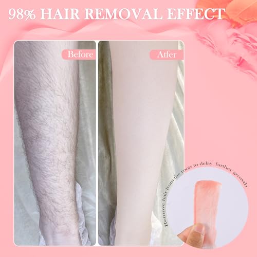 Hard Wax Beads Bulk - 2.5lb Facial & Body Hair Removal Kit - Painless Waxing for Sensitive Skin - Rose Variation