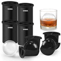 Unigul 4-Pack 2.5" Clear Ice Ball Molds — Stainless Steel Insulated Cup, Large Round Ice Cubes for Whiskey