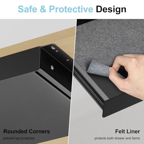 Under Desk Drawer,20.1 inch Carbon Steel Slide-Out Table Storage