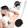 MIHJVLIFE Silicone Back Scrubber for Shower, 16in Lengthen Detachable Long Handle Body Brush, Bristles Loofah for Gentle Exfoliating and Massage Can Produce Rich Foam, Back Scrubber for Men
