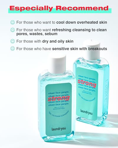Strong Gel-to-Foam Facial Cleanser with PHA for Oily & Acne-Prone Skin - Korean Skincare, 5.64 fl oz - Variation of THIS listing