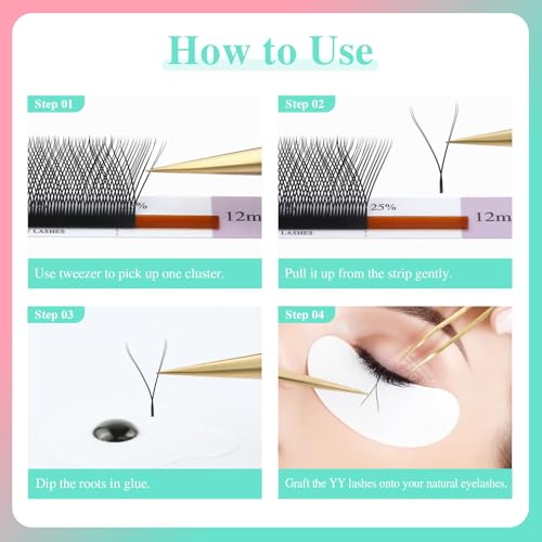 YY Lash Extensions 0.07 D 7-15mm Mix - Large Capacity 54 Rows for Professionals