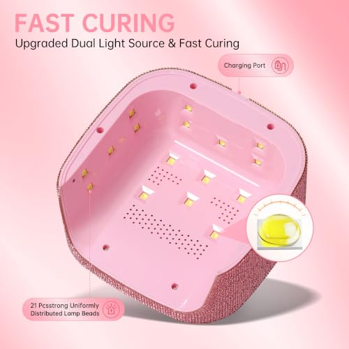 Mini UV LED Nail Lamp for Gel Polish - Pink Diamond Variation