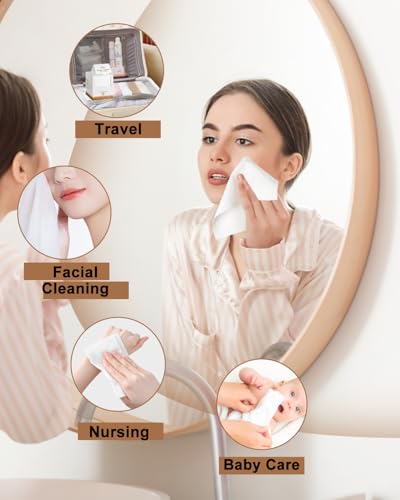 Disposable Facial Towels - 60 Count in Stylish Box for Skincare & Travel - Eco-Friendly, Ultra-Soft & Biodegradable