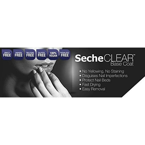 Seche Clear Professional Kit, Crystal Clear Base Coat for Nail Polish, 16 oz & 4 Packs of 0.5 oz Refill