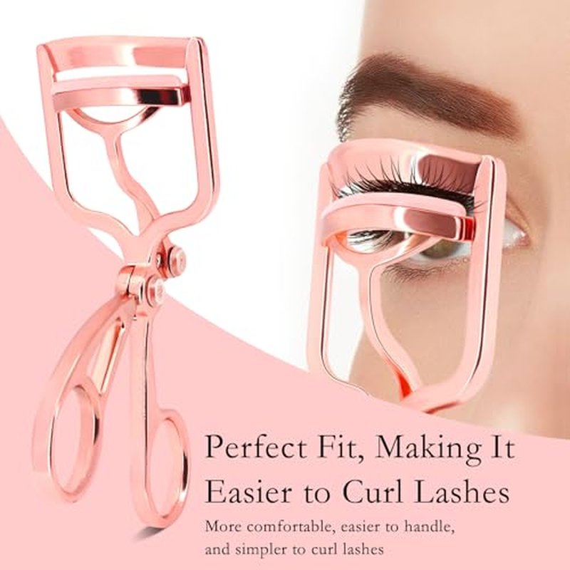 Luxurious Eyelash Curler, Professional Eyelash Curlers Long Lasting Lash Curl Eye Opening Voluminous Lashes Curler Heavy Duty, Zinc Alloy (Pink)