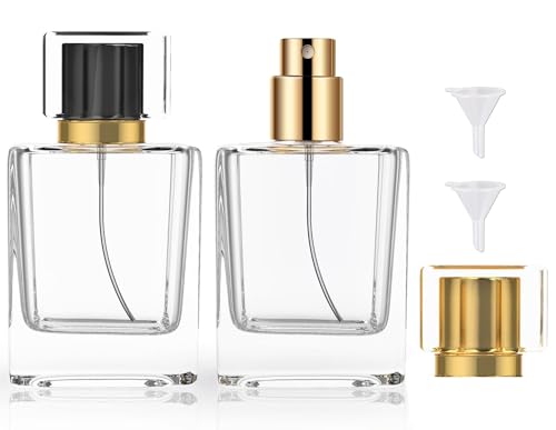 Refillable Glass Perfume Spray Bottles Set - 50ml Travel Atomizers for Women & Men
