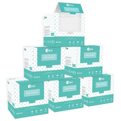 Disposable Face Towels XXL Pack of 6 - Ultra-Soft, Eco-Friendly, 50 Count Each