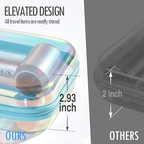 MKOSAB Clear Hard Shell Zipper Case 2-Pack - Iridescent Green01