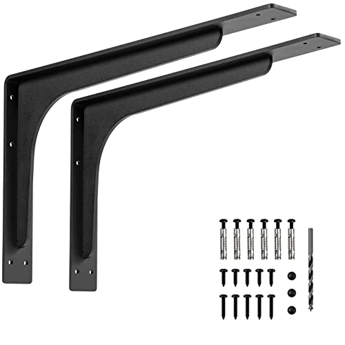 Picesa 20x12 Inch Die-Cast Heavy Duty Shelf Brackets - Vertical Angle Mounting Hardware Included