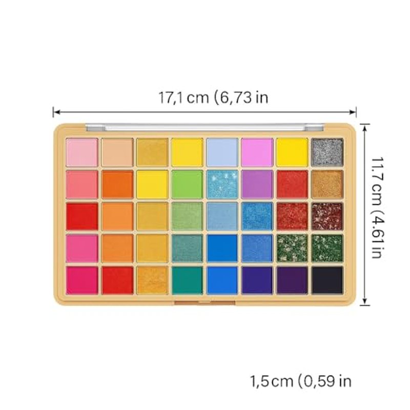 K'APEINE Colorful Eyeshadow Palette, 40Colors Makeup Eyeshadow Matte Metallic Shimmer Pearl Glitter Eye Shadow Rainbow Color Makeup Kit for Women Girls