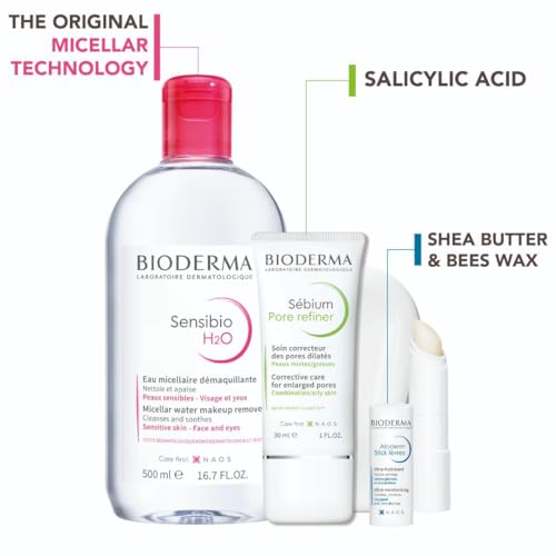 Bioderma - Sensibio - H2O Micellar Water - Makeup Remover Cleanser - Face Cleanser for Sensitive Skin