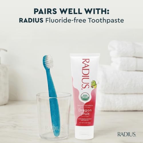 RADIUS Totz Extra Soft Kids Toothbrush Pack of 6 - BPA Free, ADA Approved, Toddler-Friendly - Includes Periwinkle, Mint, Yellow, Pink, Lavender, White
