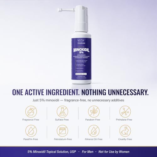 Minoxidil 5% Hair Regrowth Spray for Men - 2 Fl Oz - Support Fuller, Thicker Hair