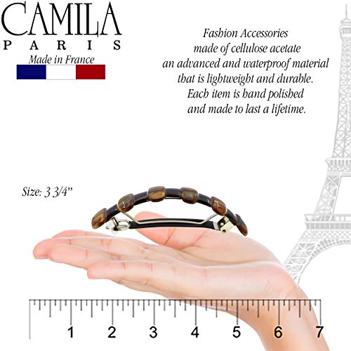 French Hair Barrettes for Girls - Tortoise Shell Automatic Claw Clip for Thick & Wavy Hair