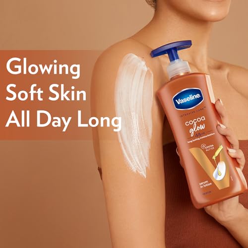 Vaseline Cocoa Glow Body Lotion 13.53 Fl Oz (400 ml) - Moisturizing & Fast Absorbing