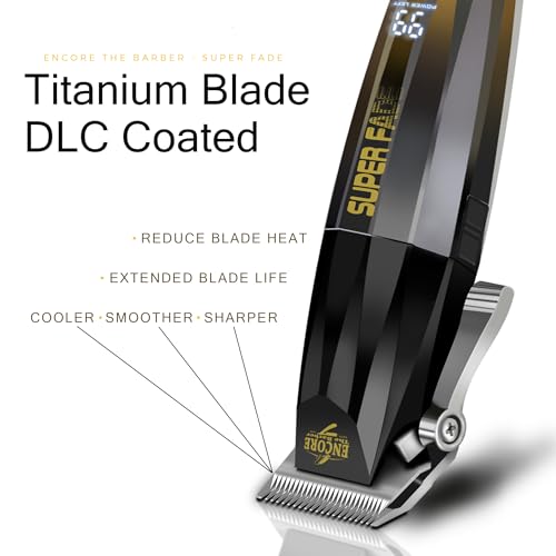 Super Fade Professional Hair Clipper for Barbers Fast Clean Blurry Fades | Four Click Lever | Whisper Quiet | Rechargeable Cordless | Over 90 Minutes Run time | Crunchy Blade