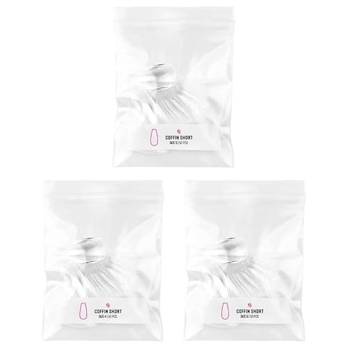Kiara Sky Gelly Tip Soak Off Nails Refill Packs - Coffin Short (Size 3, 4, 5)