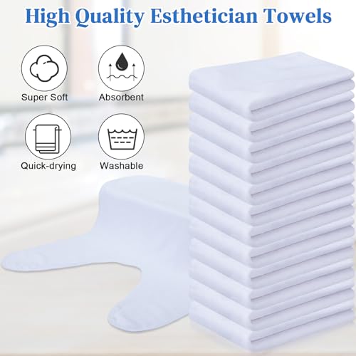 White Split Design Microfiber Facial Towels Set - Spa, Home & Salon Use