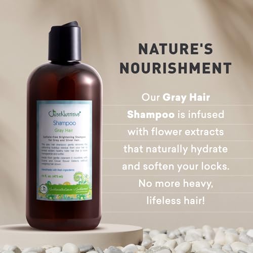 Gray Hair Kit with Shampoo Conditioner Vinegar Rinse Natural Brightening