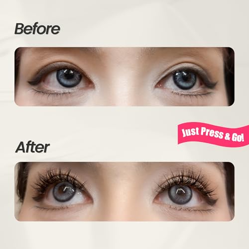 Self Adhesive Press On Lashes 10-14mm, Pop-On Glueless Lash Clusters, Volumizing ULTRA-THIN Invisible Band Lashes, Reusable No Residue 36 Clusters, Beginner Friendly Kit by GlamReal (Florescent)