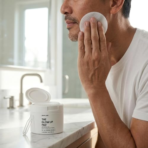 Glow Up AHA PHA Exfoliating Face Pads for Men - 60 Count