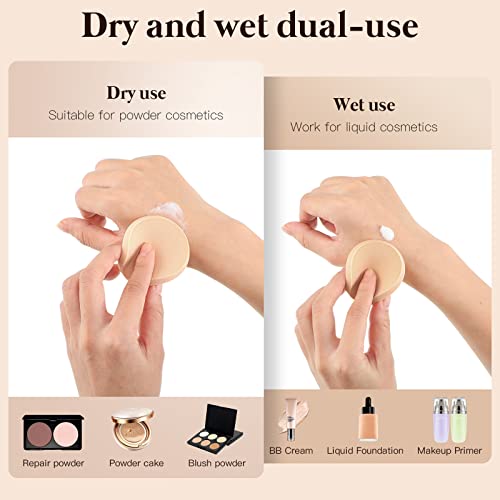 100 Pcs Round Makeup Sponges with Case - Soft Reusable Powder Puffs