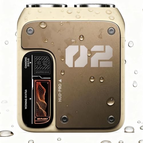 Mini Electric Shaver for Men, IPX7 Waterproof Rotary Dual Ring Shaver, 9000RPM USB-C Rechargeable Portable Travel Shaver, Wet/Dry Cordless Electric Razor for Face and Head (Brown)