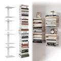 White 8-Tier Invisible Floating Bookshelves Wall Mount 4 Pack