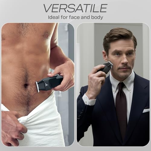 Portable Electric Beard & Body Trimmer for Men - USB-C Rechargeable, Travel Groomer