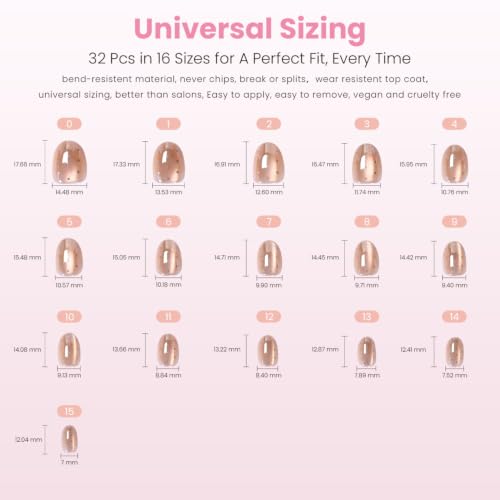 Nail Reformation Silky Spots Extra Short Round Press-On Nails - 32 Pcs