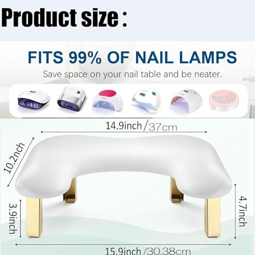Foldable Nail Arm Rest with PU Leather Cushion - Manicure & Nail Tech Hand Support