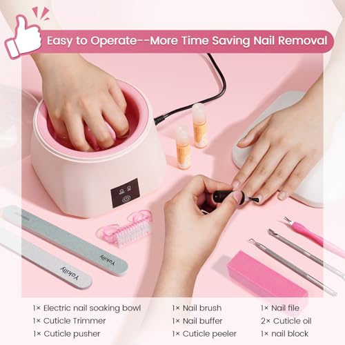 Yokilly Pink Electric Nail Soaking Bowl - 1st Gen Faster Heated Nail Remover