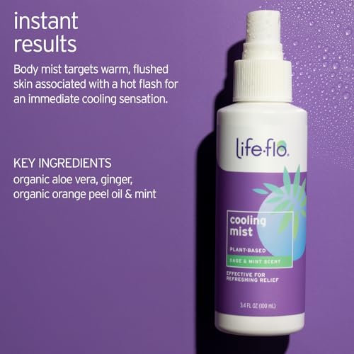 LIFE-FLO Magnesium Body Lotion and Cooling Mist Bundle - Unscented Lotion w/Magnesium Chloride Relaxes, Soothes Muscles and Joints, Refreshing Body Mist Cools Hot Flashes, 60-Day Guarantee, 8oz/3.4oz