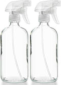 16 oz Refillable Glass Spray Bottles for Plants & Cleaning - Clear & Durable