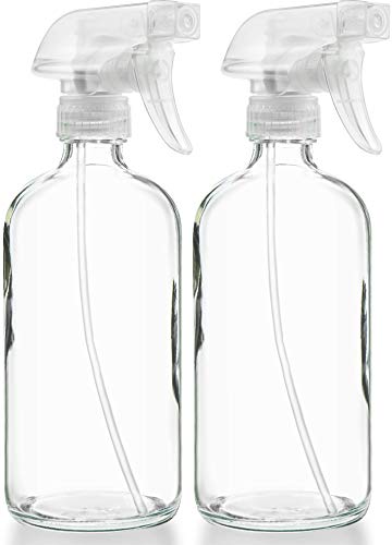 16 oz Refillable Glass Spray Bottles for Plants & Cleaning - Clear & Durable