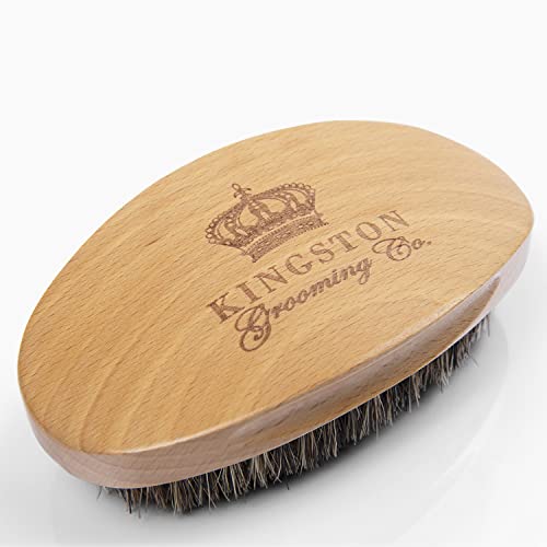 Kingston Boar Bristle 360 Wave Brush for Hair & Beard – Beechwood Handle