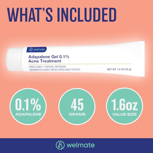Adapalene Gel 0.1% Acne Treatment 1.6oz Pack of 2 – Over-the-Counter Retinoid