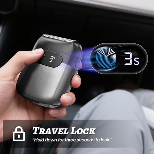 Electric Foil Shaver for Men ? 3D Floating Blades, IPX8 Waterproof, USB-C Fast Charging, LED Display, Wet/Dry Use, Travel Lock, Gray