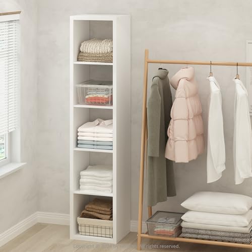 Furinno Cubic Extra Thick 5-Cube Closet Organizer Shelf - White