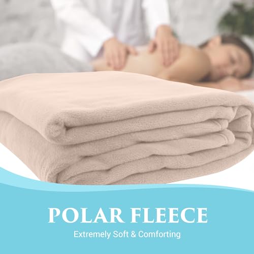 NRG Polar Fleece Massage Table Blanket - Small, 60 x 86 Inches, Natural