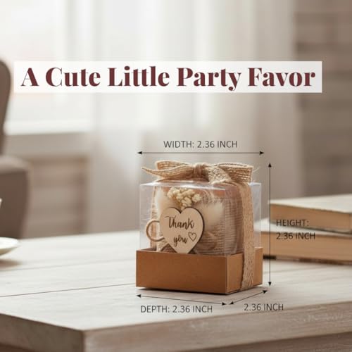 40 Pack Rustic Tealight Candle Holders Wedding Favors Bulk Set - Gift Box Included