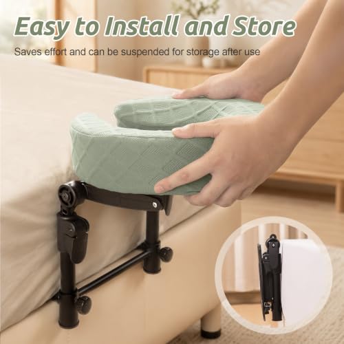 Massage Headrest for Bed with Face Down Pillow - Adjustable, Green Variation