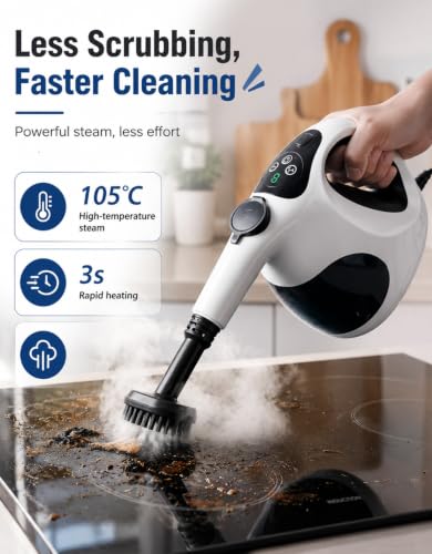 Handheld Steam Cleaner - Fast 3-Second Heat-Up, 400ML Tank, Lightweight Multi-Surface Deep Cleaning