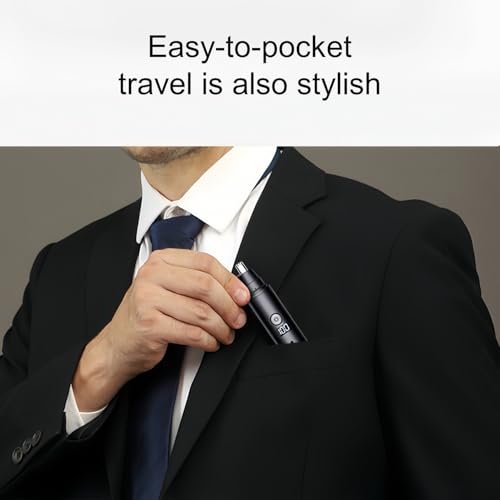 Ear and Nose Hair Trimmer for Men Women with Detachable Head, Professional Painless USB Rechargeable Nose Hair Trimmer, Powerful Motor and Washable Blades, Lightweight Black (Black Single-Piece)