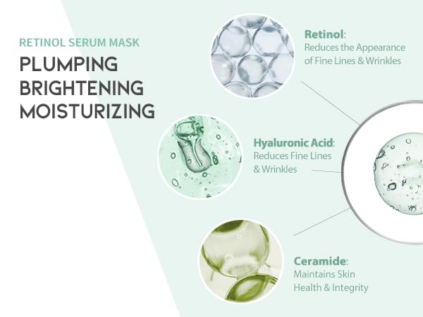 Retinol & Hyaluronic Acid Sheet Masks Gift Pack - 20 Hydrating & Rejuvenating Masks